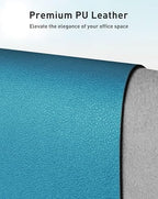 Aothia Faux Leather Desk Mat - Large Mouse Pad, Non-Slip PU Leather Blotter, Waterproof Writing Surface for Office and Home (Turquoise, 63" x 24") - Image 2