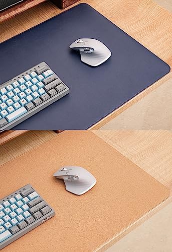 Ruby Lil Waterproof Leather Mouse Pad, Natural Cork & PU Leather Dual Side, Office Desk Writing Mat with Stitched Edge for Office Work/Home/Decor,Navyblue,120x60cm - Image 7