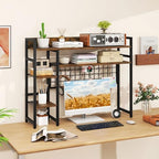 DREAMADE 4-Tier 37" Desk Hutch, Desk Shelf, Rustic Brown - Image 2