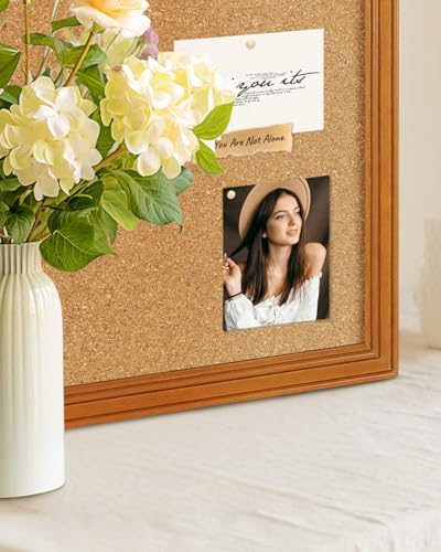 Cork Bulletin Board, 17.7"*23.6" Pin Board for Walls, Decorative Hanging Message Board for Home Office School - Memos, Notes, Photos, Vision Board(BN-4560) - Image 6