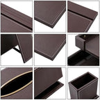 Leather Desk Set, 13-Piece All-in-One – Executive Desk Accessories & Office Supplies,Desk Organizer with Desk Pad & Blotter, 2-Tier Letter Tray, Luxury Office Desk Decor & Boss Gifts (Brown) - Image 5