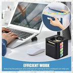 5-in-1 Cube Sticky Note Holder Dispenser with Notes Tabs Roll for Desk Organization - Image 4