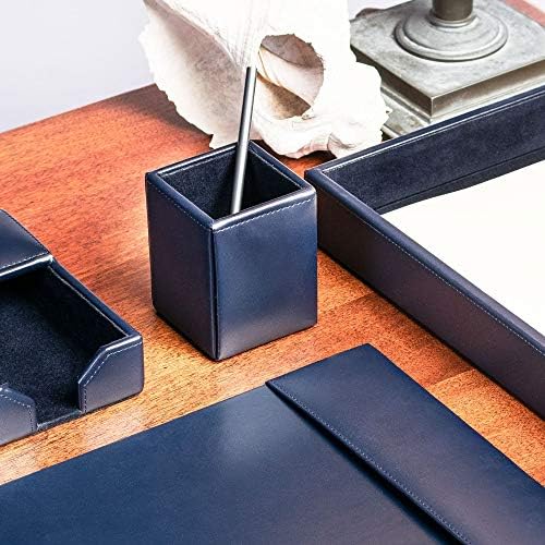 Navy Blue Bonded Leather Pencil Cup - Image 5