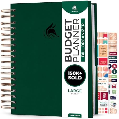 Clever Fox Budget Planner & Monthly Bill Organizer, Large Dark Green by CleverFox