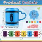Pickmesh Back to School Teacher Gifts, Set of 6 Crayon Mugs, 10 oz Ceramic Crayon Shaped Coffee Cups with Heart Handles, Colorful Teacher Appreciation Gifts for Classroom, Preschool and Daycare - Image 2