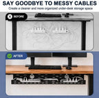 32" Under Desk Cable Management Tray, Capacity Metal Cord Organizer - Image 4