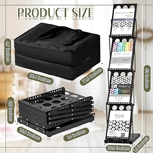 1 Piece Portable Literature Display Stand, 4-Pocket Brochure Rack with Bag - Image 2