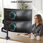 WALI Vertical Dual Monitor Arm for 13-49 inch Curved Screens, up to 44 lbs - Image 6