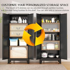 GAIOUS 75.2" Tall Storage Cabinet,Metal Pantry Storage Cabinets with 2 Door - Image 4