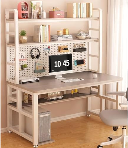 Pegboard Wall Organizer Panels.Modern Industrial Computer Desk with Storage Shelves & Pegboard - Stylish Home Office Writing Workstation for Study, Gaming, and Productivity，（Grey，31in） by Unknown