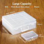 Lifewit 20 Pcs Photo Storage Box for 4"x 6" Pictures, Acid-Free, Clear - Image 3