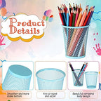 Colarr 24 Pack Mesh Pencil Holders, Metal Pen Cups in 4 Colors - Image 3