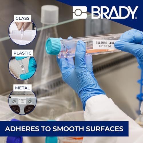 Brady Authentic (M5-97-488) Solvent Resistant Polyester Labels 0.9 in H x 0.9 in W Black on White, 280 Labels. for use with The BMP51 and M511 Label Printers - Image 5