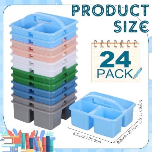 Geelin 24 Pack Classroom Caddy Bulk, 9.3 x 8.5 x 5.1 inch, Morandi - Image 3