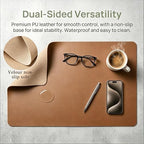 Computer Keyboard Mat for Office and Home, PU Leather Desk Pad Protector, PU Non-Slip Desk Blotter, Office Desk Mat, Large Laptop Mouse Pad, Waterproof Writing Pad 24 x 40 inch - Image 3