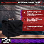 AIDEA Microfiber Cleaning Cloth Black 150PK,Cleaning Rags Shop Towel 12×12" - Image 2