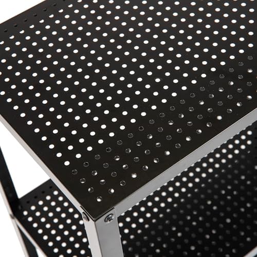 Mind Reader Rolling Cart, Rolling Cart, Microwave Stand, 3-Tier, Coffee Cart, Office, Metal, 23" L x 12" W x 30" H, Black - Image 4