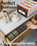 3 Pack Expanding File Folder, 24 Pocket Accordian File Organizer A4 Letter Size Portable Document Organizer with Colored Tabs, Expandable Desktop Accordion Folder -Black - Image 6