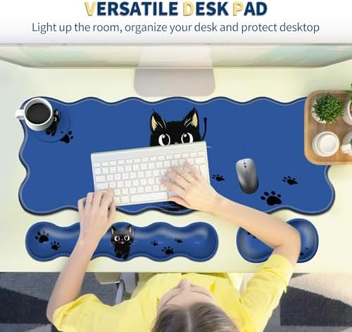 Keyboard Mouse Pad Set,Cute Black Cat - Image 2