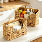 2 Pcs Hanging Magazine Basket, Woven Wall Mail Holder Organizer with Handle - Image 3