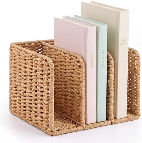 Novabright Paper Wicker 3-compartment File Magazine Desk Holder for B5 by Unknown
