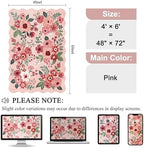 DUKINO 4x6 Area Rug, Non Slip Floral Washable Rug for Living Room, Pink - Image 2