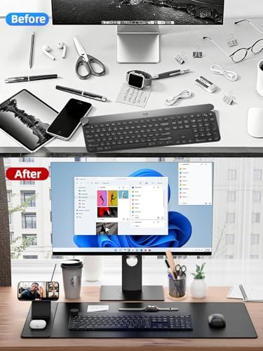 Wireless Charging Mouse Pad with Magnetic Phone Stand, 31.5"x15.8" Large - Image 5
