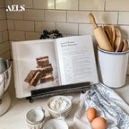 AELS Vintage Ornated Cookbook Stand for Kitchen Counter, Farmhouse Recipe Book Holder, Retro Heavy Duty Cook Book Stand, Gift Ideas, Antique Black Hollowed Decor - Image 4