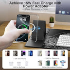 Wireless Charging Mouse Pad with Phone Holder, 31.5"x15.8" in, Black Wave - Image 7