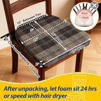 AAAAAcessories Chair Cushions for Dining Chairs, 17 x 16 x 2 in, Set of 6 - Image 2