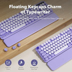 Wireless Keyboard Mouse Combo, Purple, Round Keycaps, Magnetic Wrist Rest - Image 4