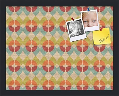 PinPix 18x14 inch Cork Bulletin Board. This Decorative Framed Pin Board Comes with Abstract Pattern in Color Design and Satin Black. Ideal for Home, Office Decor or School (PinPix-564) by PinPixBulletinBoards