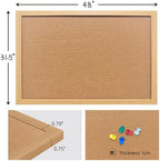 31.5"x48" Crude Wood Framed Hanging Cork Bulletin Board - Image 2