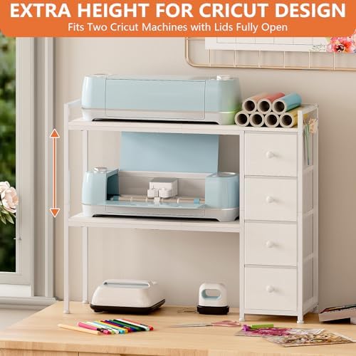 VENNQD Desktop Shelf Stand Compatible with Cricut Maker and Cricut Explore Air Series Stand Legs, Craft Desk Accessories and Space Organizer (White) - Image 4