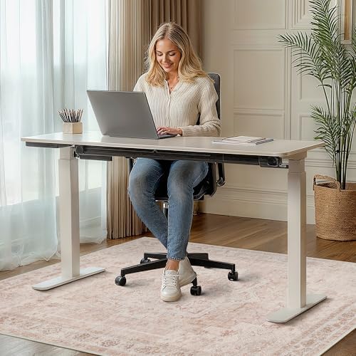 48"x72" Office Chair Mat for Hardwood Floor, Non-Slip Washable Light Pink - Image 2