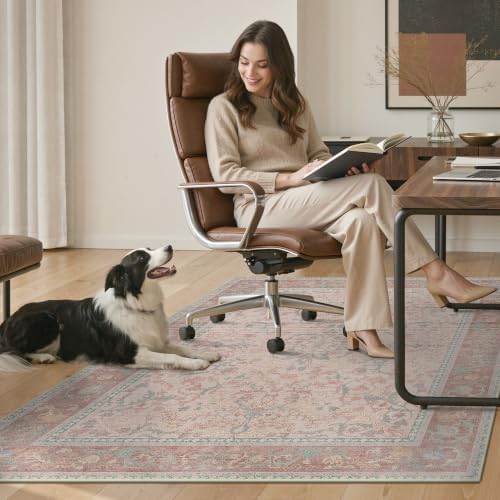 36"x60" Office Chair Mat for Hardwood Floor, Non-Slip Washable Pink - Image 7