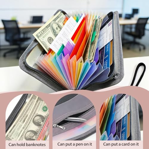 4pcs Portable Receipt Organizer & Coupon Holder, 12 Pockets - Image 4