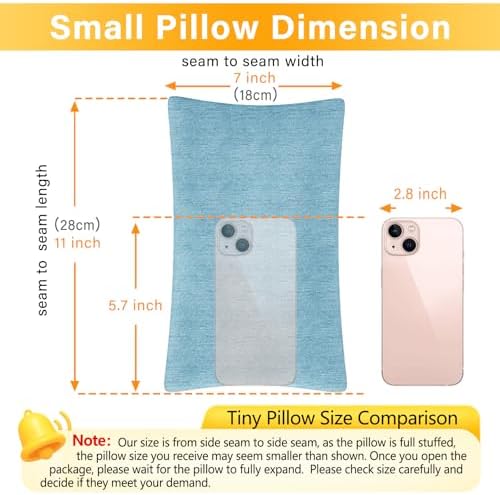 1 MIDDLE ONE 2 Pack Small Pillow, Cooling Memory Foam Mini Pillow 11 X 7 Inches for Sleeping, Travel, Nap and Neck, Knee, Lumbar Support, Tiny Cushion for Pet, Dogs (Blue) - Image 3