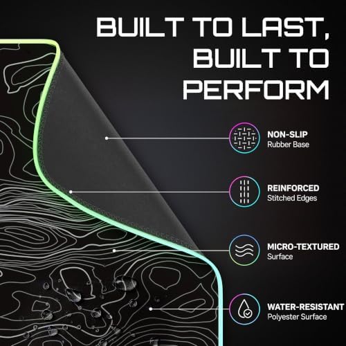 Gerlos RGB Gaming Mouse Pad, Large LED Desk Mat for Gamer, 31.5" x 11.8" - Image 4