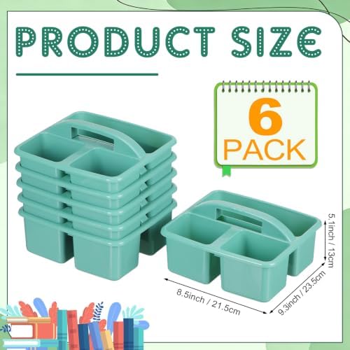 Geelin 6 Pack Classroom Caddy with Handle Plastic Storage Caddy, Green - Image 3