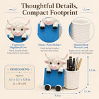 Highland Cow Note Pad Dispenser with Pen Cup, Desk Organizer - Image 2