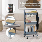 DTK 3-Tier Rolling Cart with Table Top, Metal Utility Cart with Side Bags - Image 5