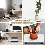 Beeveer 4 Pcs White Under Desk Printer Stand 13.8 x 11.8 x 2.4 Inches - Image 3