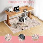 Office Chair Mat for Hardwood Floor & Tile Floor,36"x48"-Pink Flowers - Image 2