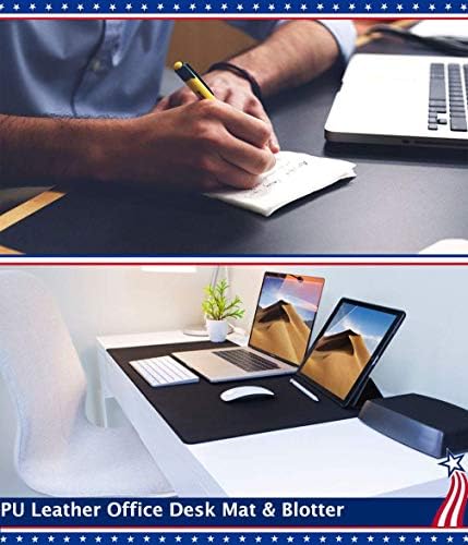 24 X 48 Inch Desk Blotter Pad on Top of Desks Waterproof PU Leather Mouse Pad Desk Writing Mat For Home Office Large Laptop Computer Gaming Under Keyboard Pad Desk Accessories for Women Men Kids Black - Image 2