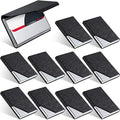 Yexiya 10 Pcs Business Card Holder with Magnetic Closure PU Leather Stainless Steel Multi Business Card Case Slim Business Card Wallet for Credit ID Women Men Office Supplies (Black, Basic Style) by Yexiya