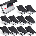 Yexiya 10 Pcs Business Card Holder with Magnetic Closure PU Leather Stainless Steel Multi Business Card Case Slim Business Card Wallet for Credit ID Women Men Office Supplies (Black, Basic Style) by Yexiya