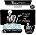 LIMKRIAN Ergonomic Mouse Pad with Wrist Rest Desk Mat Set, Skeleton Decor by LIMKRIAN