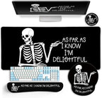 LIMKRIAN Ergonomic Mouse Pad with Wrist Rest Desk Mat Set, Skeleton Decor by LIMKRIAN