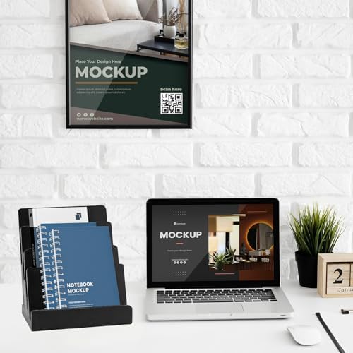 Black 8.5×11 Inch Magazine Display Stand 4-Tier For 6×9 inch Brochure Pamphlet Flyer Menu Holder Countertop Display Stand Literature Organizer For Office Home - Image 5